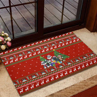 Miniature Schnauzer Family Snow Christmas Rubber Doormat Xmas Holiday Patterns - Wonder Print Shop