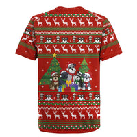 Miniature Schnauzer Family Snow Christmas Rugby Jersey Xmas Holiday Patterns - Wonder Print Shop