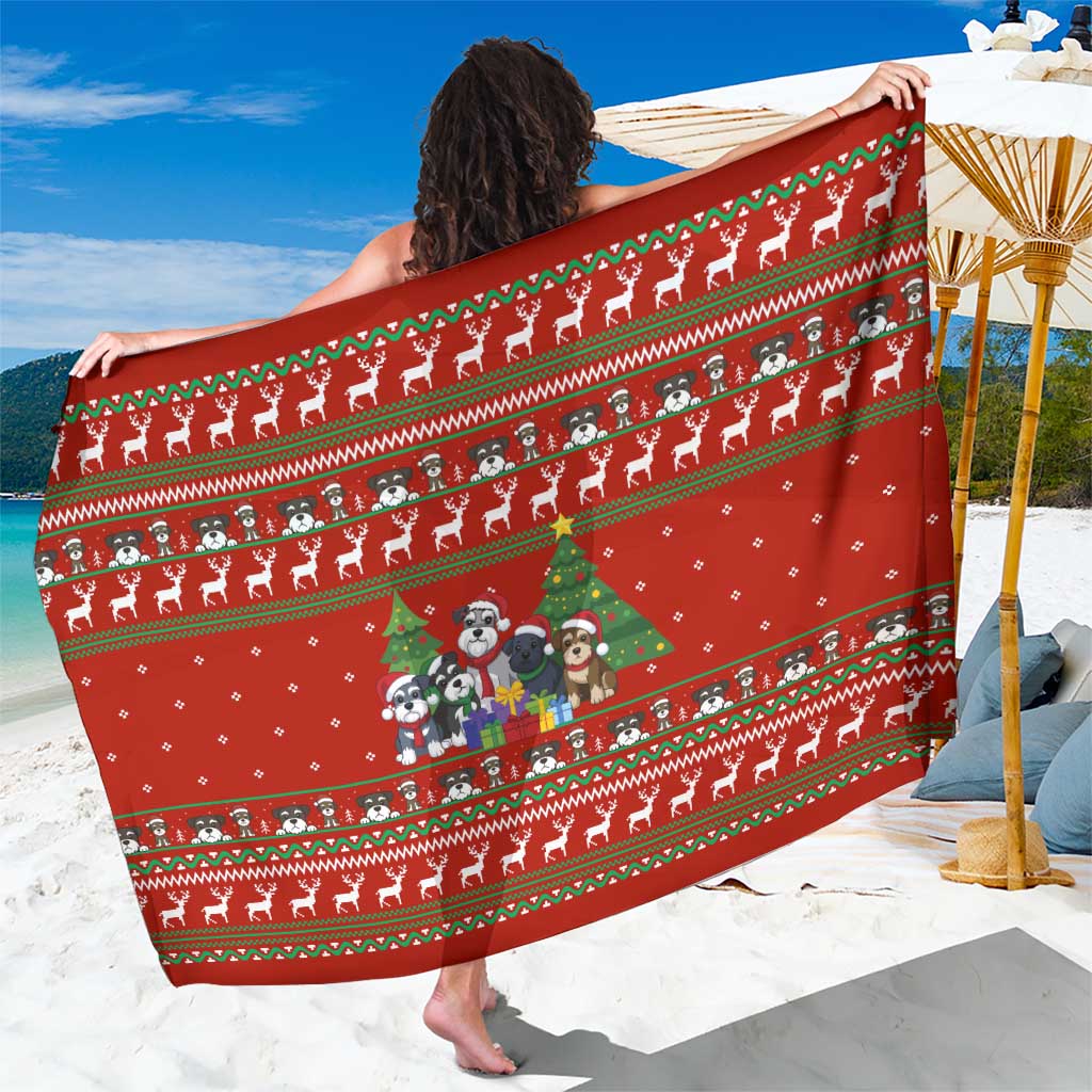 Miniature Schnauzer Family Snow Christmas Sarong Xmas Holiday Patterns - Wonder Print Shop