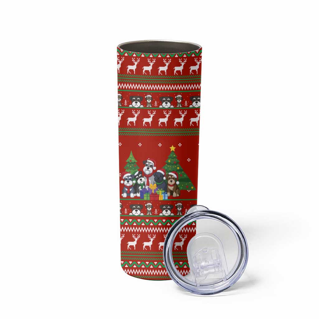 Miniature Schnauzer Family Snow Christmas Skinny Tumbler Xmas Holiday Patterns - Wonder Print Shop