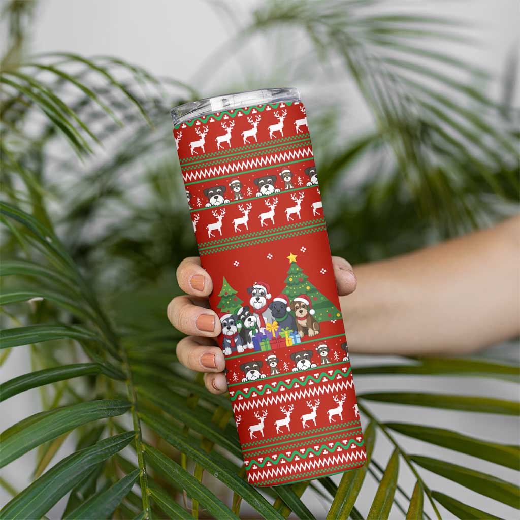 Miniature Schnauzer Family Snow Christmas Skinny Tumbler Xmas Holiday Patterns - Wonder Print Shop