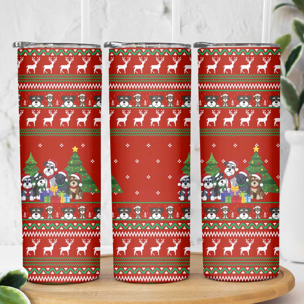 Miniature Schnauzer Family Snow Christmas Skinny Tumbler Xmas Holiday Patterns - Wonder Print Shop