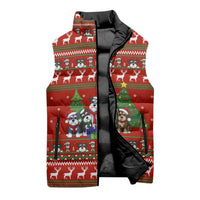 Miniature Schnauzer Family Snow Christmas Sleeveless Puffer Jacket Xmas Holiday Patterns - Wonder Print Shop