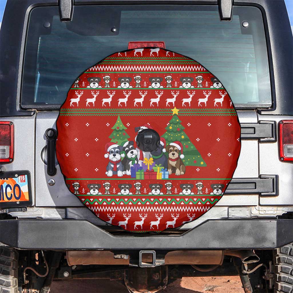 Miniature Schnauzer Family Snow Christmas Spare Tire Cover Xmas Holiday Patterns - Wonder Print Shop
