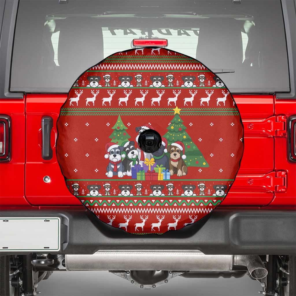Miniature Schnauzer Family Snow Christmas Spare Tire Cover Xmas Holiday Patterns - Wonder Print Shop