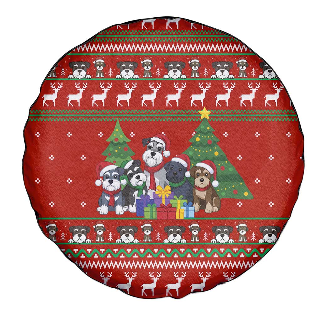 Miniature Schnauzer Family Snow Christmas Spare Tire Cover Xmas Holiday Patterns - Wonder Print Shop
