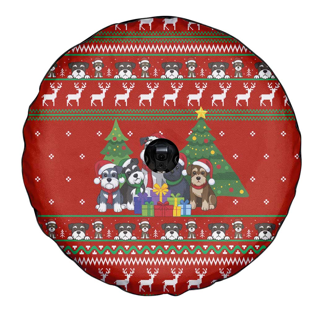 Miniature Schnauzer Family Snow Christmas Spare Tire Cover Xmas Holiday Patterns - Wonder Print Shop