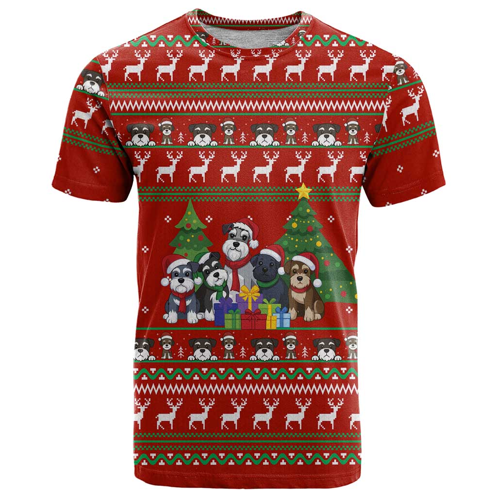 Miniature Schnauzer Family Snow Christmas T Shirt Xmas Holiday Patterns - Wonder Print Shop