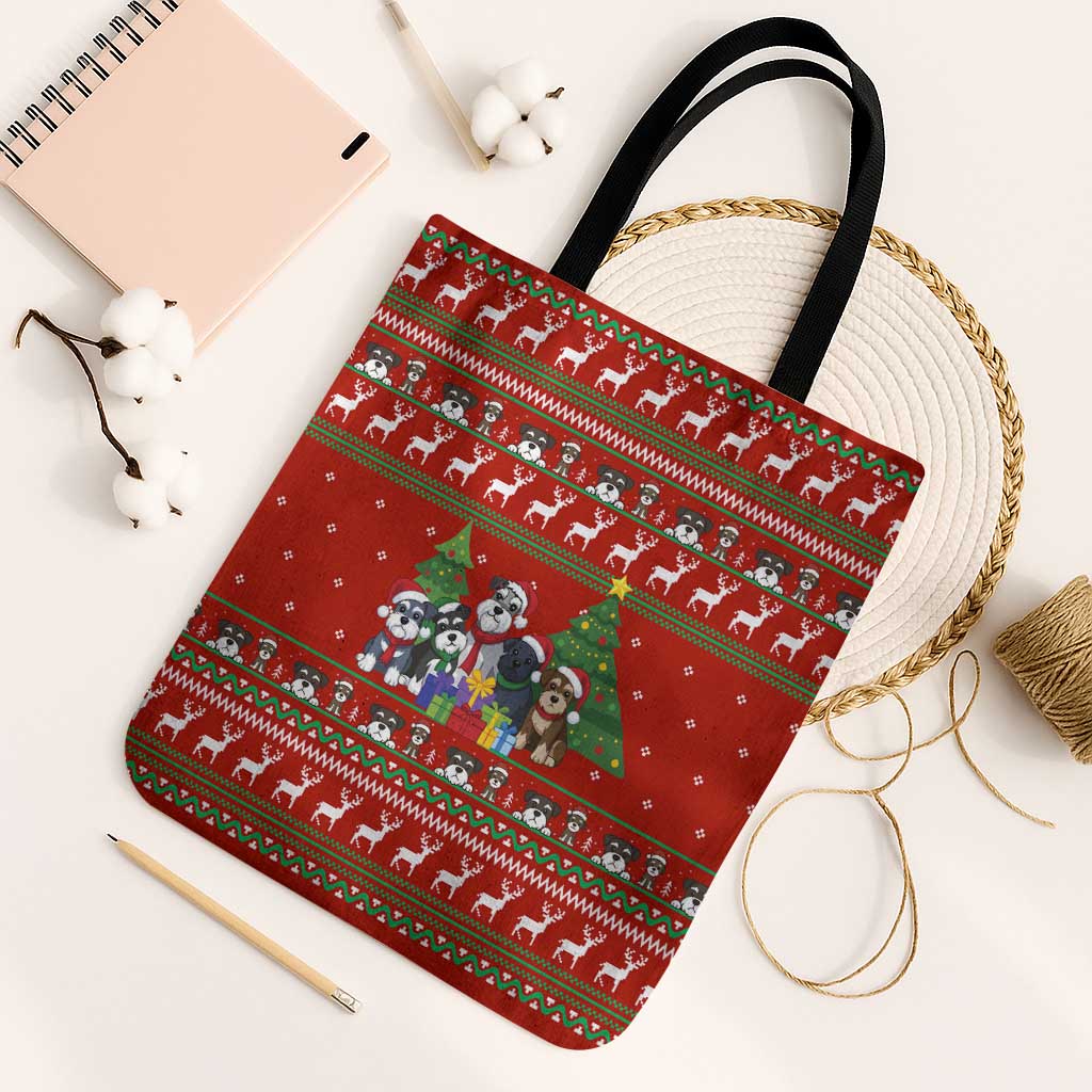 Miniature Schnauzer Family Snow Christmas Tote Bag Xmas Holiday Patterns - Wonder Print Shop