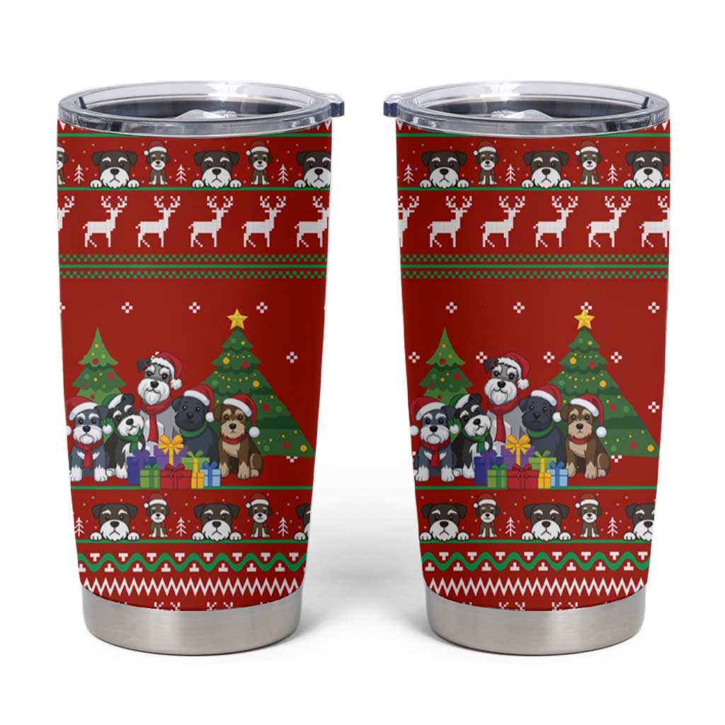 Miniature Schnauzer Family Snow Christmas Tumbler Cup Xmas Holiday Patterns - Wonder Print Shop