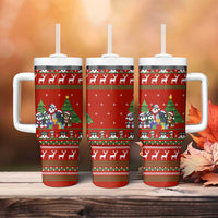Miniature Schnauzer Family Snow Christmas Tumbler With Handle Xmas Holiday Patterns - Wonder Print Shop