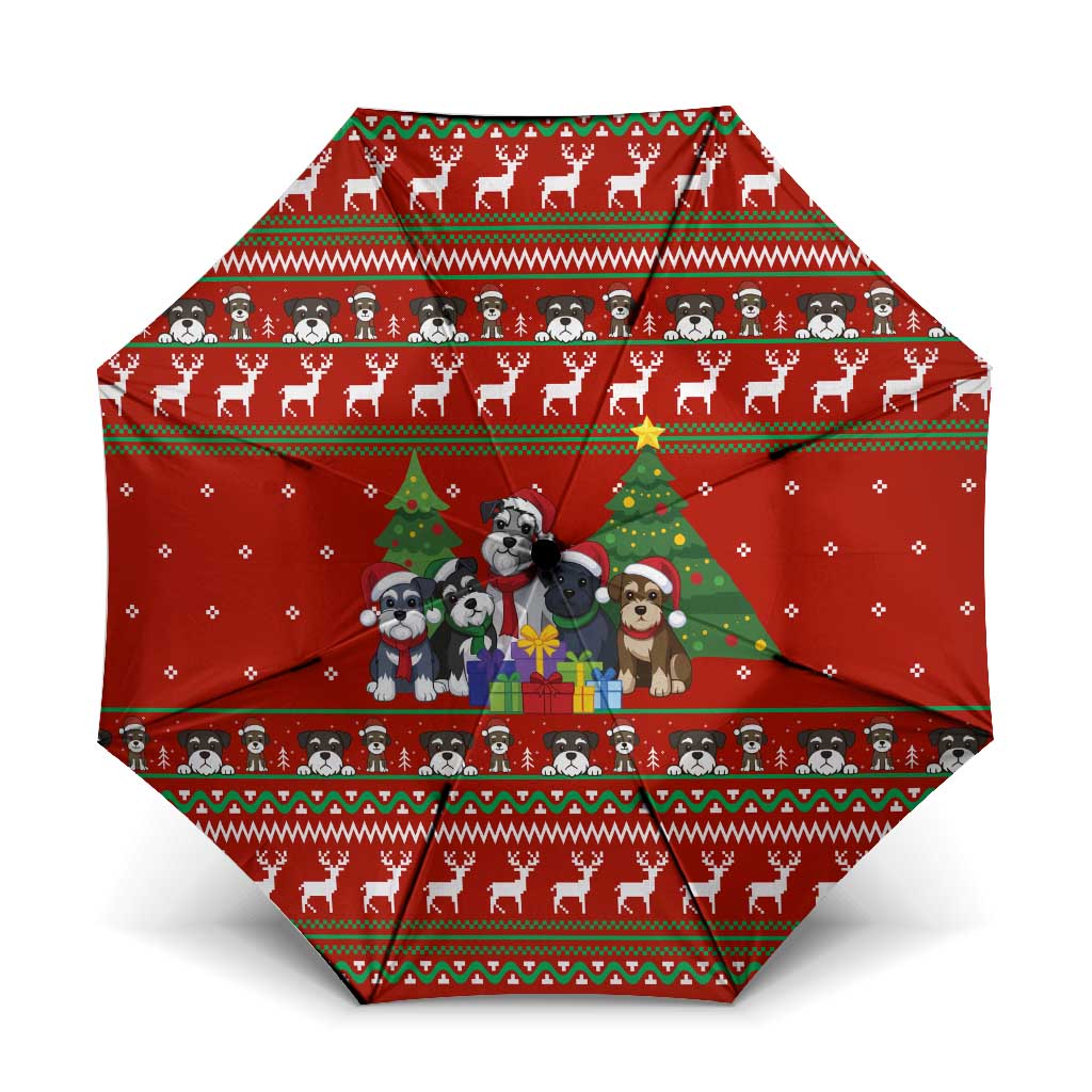 Miniature Schnauzer Family Snow Christmas Umbrella Xmas Holiday Patterns - Wonder Print Shop