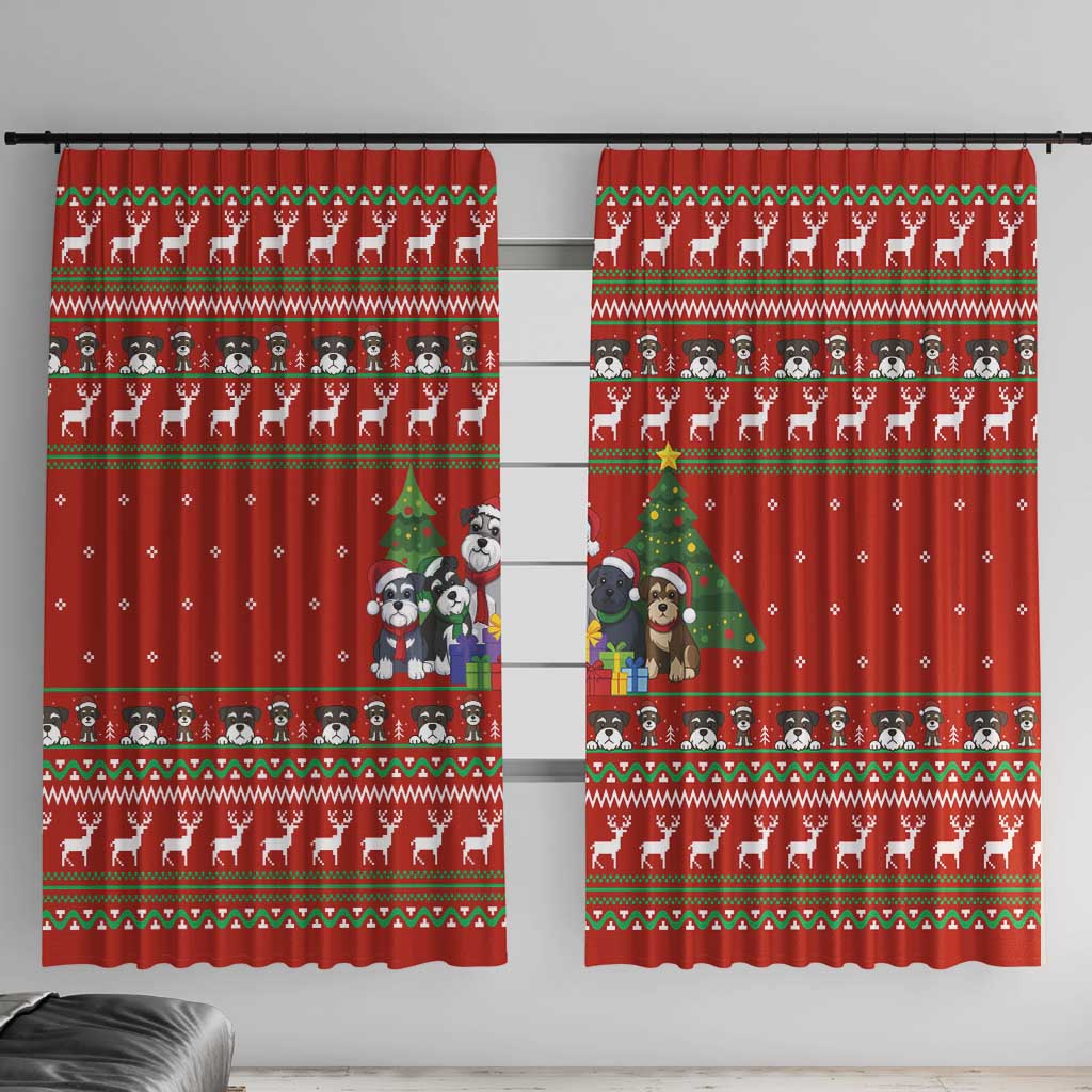 Miniature Schnauzer Family Snow Christmas Window Curtain Xmas Holiday Patterns - Wonder Print Shop