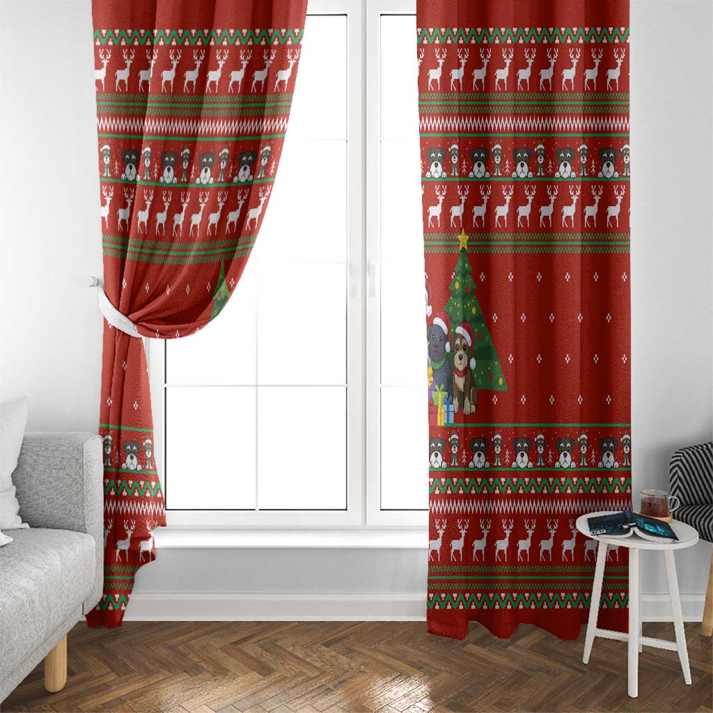Miniature Schnauzer Family Snow Christmas Window Curtain Xmas Holiday Patterns - Wonder Print Shop