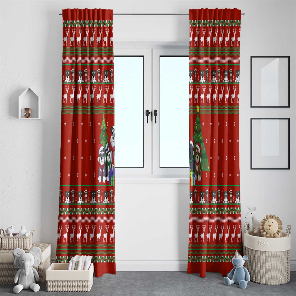 Miniature Schnauzer Family Snow Christmas Window Curtain Xmas Holiday Patterns - Wonder Print Shop