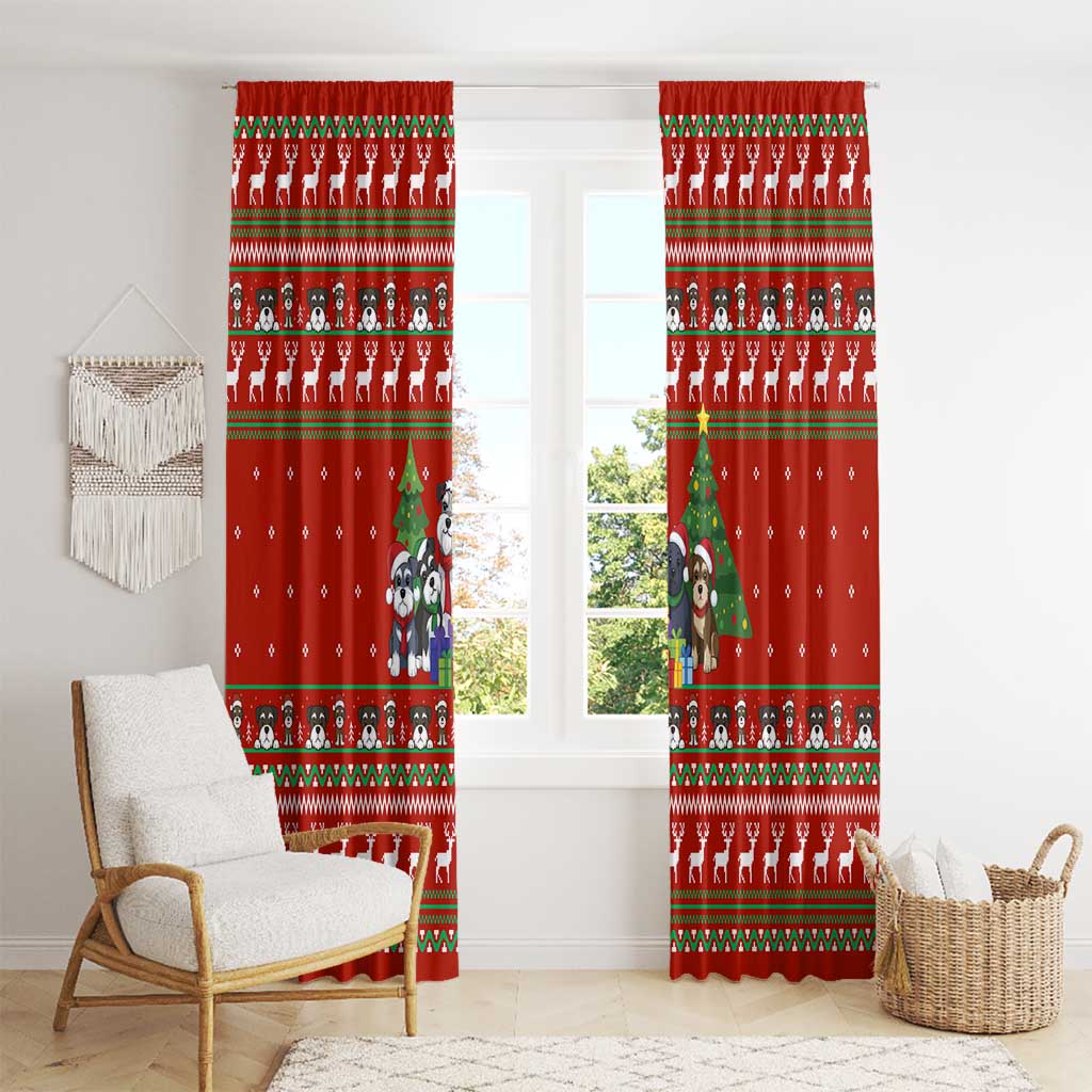 Miniature Schnauzer Family Snow Christmas Window Curtain Xmas Holiday Patterns - Wonder Print Shop