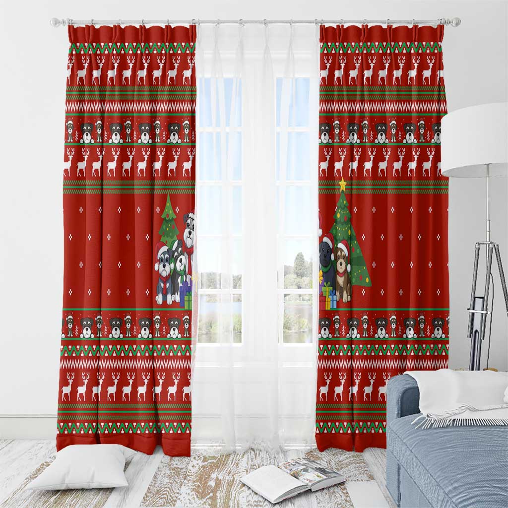 Miniature Schnauzer Family Snow Christmas Window Curtain Xmas Holiday Patterns - Wonder Print Shop