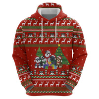 Miniature Schnauzer Family Snow Christmas Zip Hoodie Xmas Holiday Patterns - Wonder Print Shop