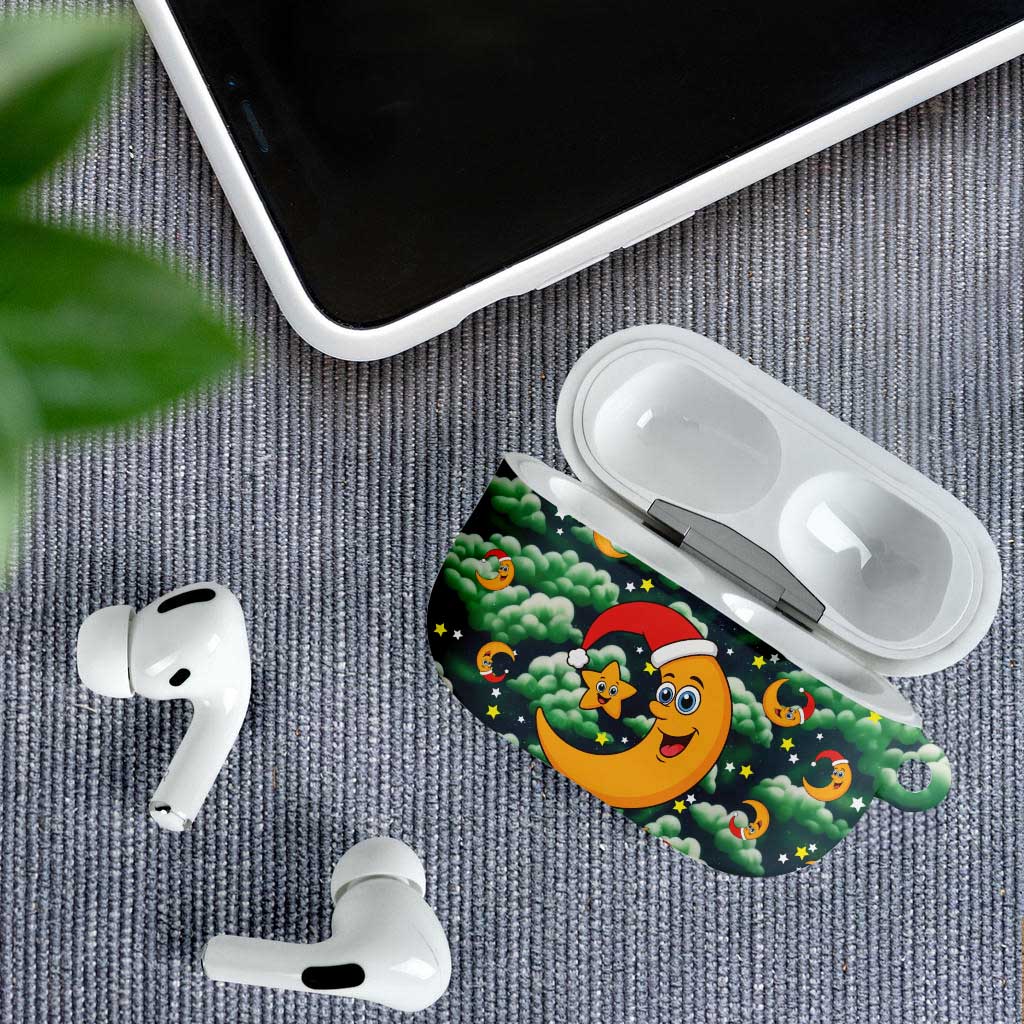 Christmas Moon and Star AirPods Case Xmas Holiday Patterns - Wonder Print Shop