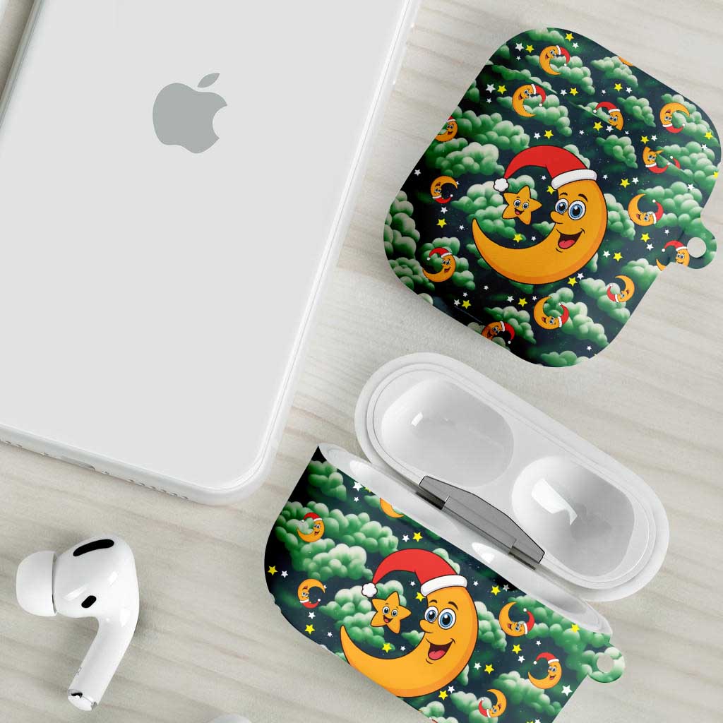 Christmas Moon and Star AirPods Case Xmas Holiday Patterns - Wonder Print Shop