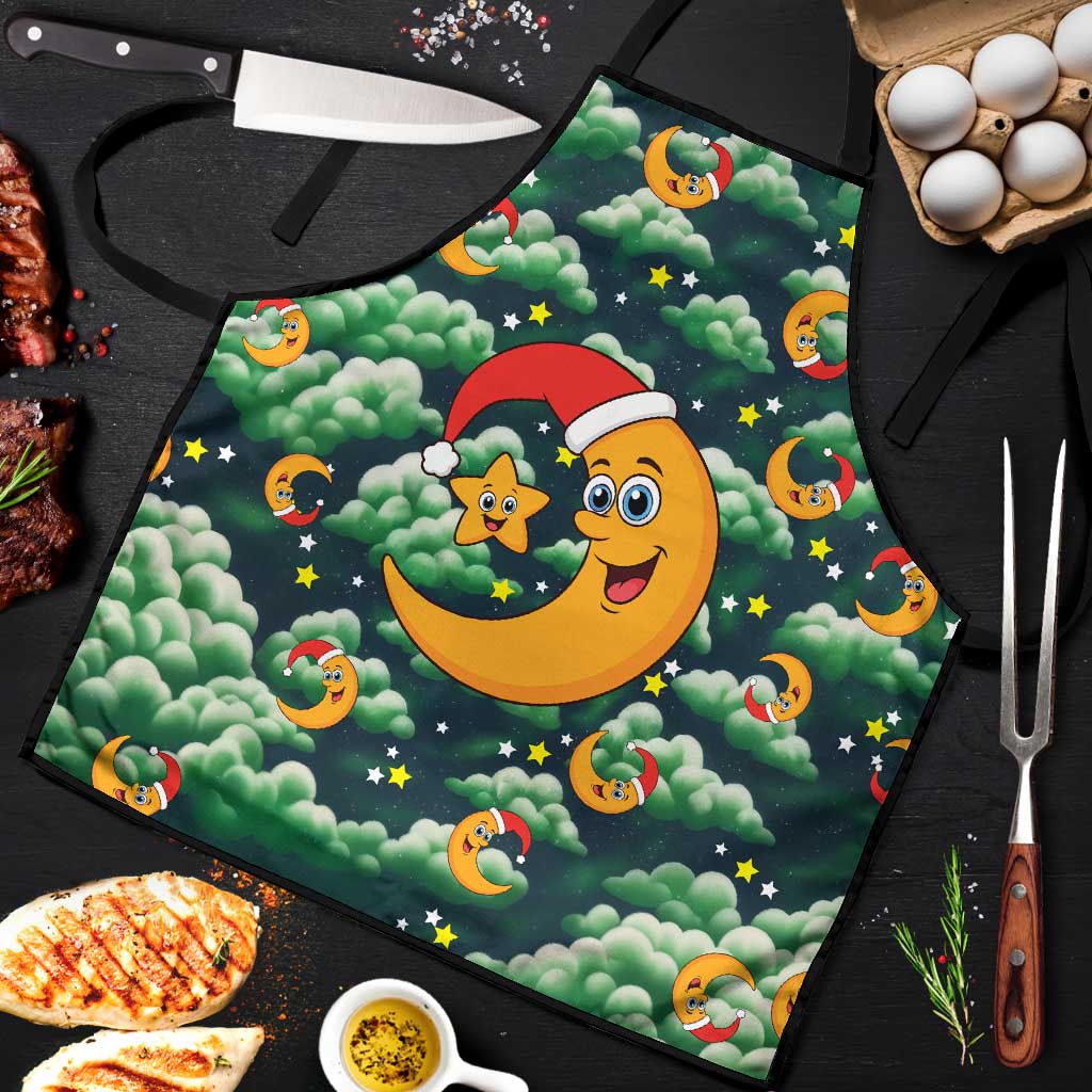 Christmas Moon and Star Apron Xmas Holiday Patterns - Wonder Print Shop