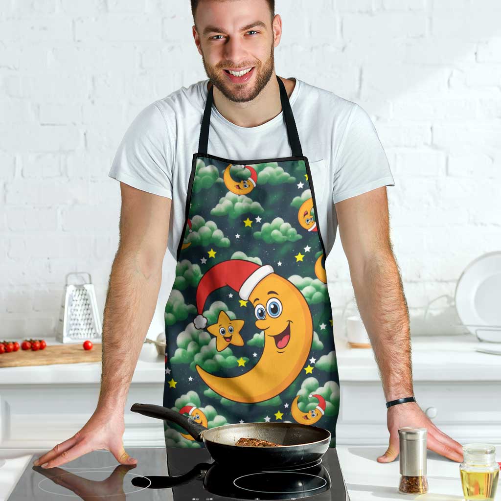 Christmas Moon and Star Apron Xmas Holiday Patterns - Wonder Print Shop