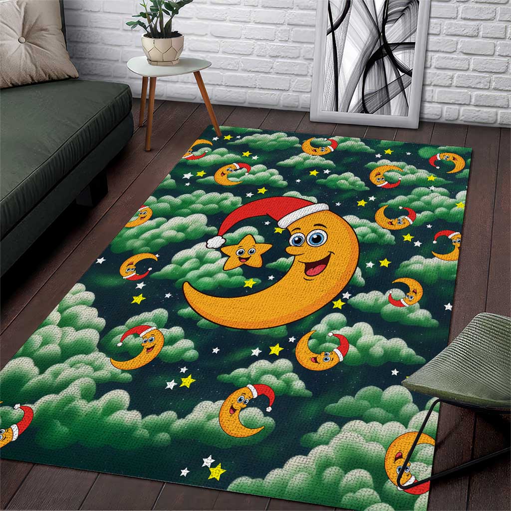 Christmas Moon and Star Area Rug Xmas Holiday Patterns - Wonder Print Shop