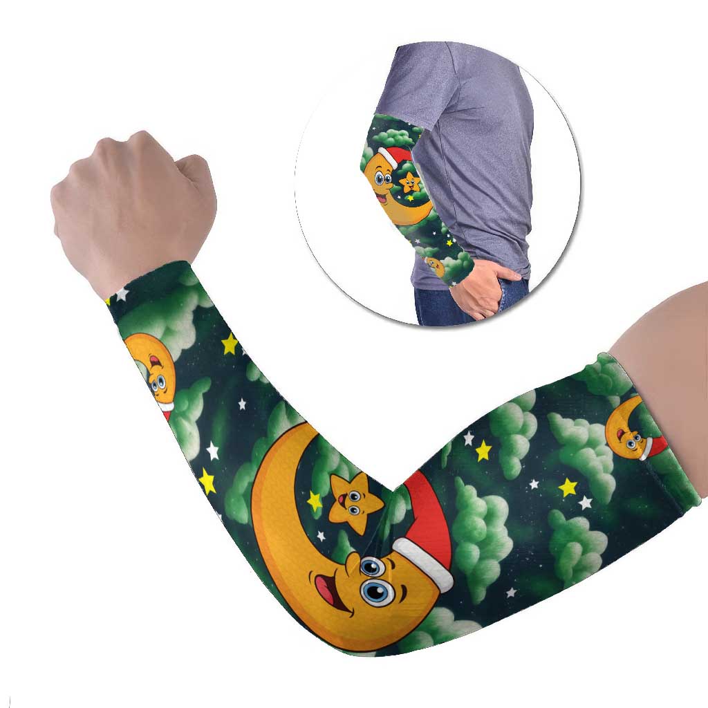 Christmas Moon and Star Arm Sleeves Xmas Holiday Patterns - Wonder Print Shop
