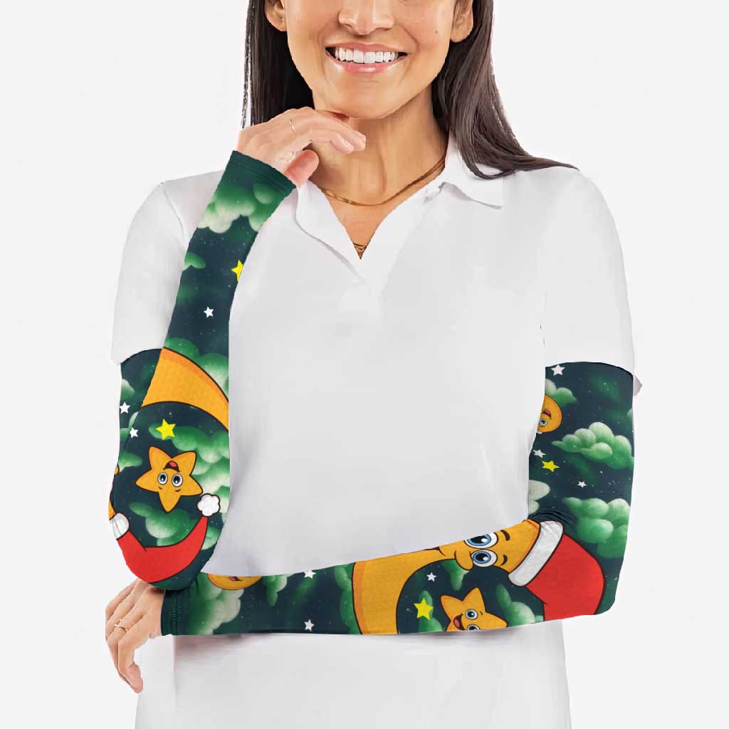 Christmas Moon and Star Arm Sleeves Xmas Holiday Patterns - Wonder Print Shop
