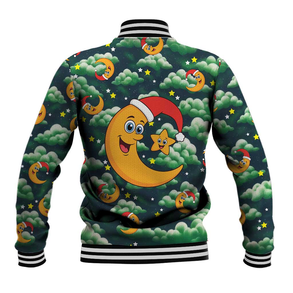 Christmas Moon and Star Baseball Jacket Xmas Holiday Patterns - Wonder Print Shop