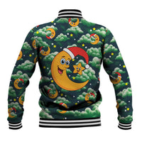 Christmas Moon and Star Baseball Jacket Xmas Holiday Patterns - Wonder Print Shop