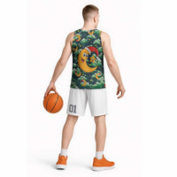 Christmas Moon and Star Basketball Jersey Xmas Holiday Patterns - Wonder Print Shop