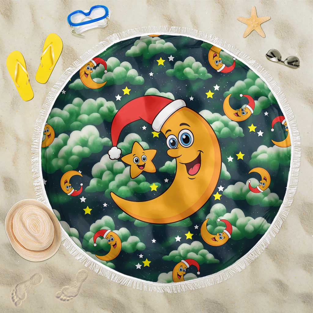 Christmas Moon and Star Beach Blanket Xmas Holiday Patterns - Wonder Print Shop