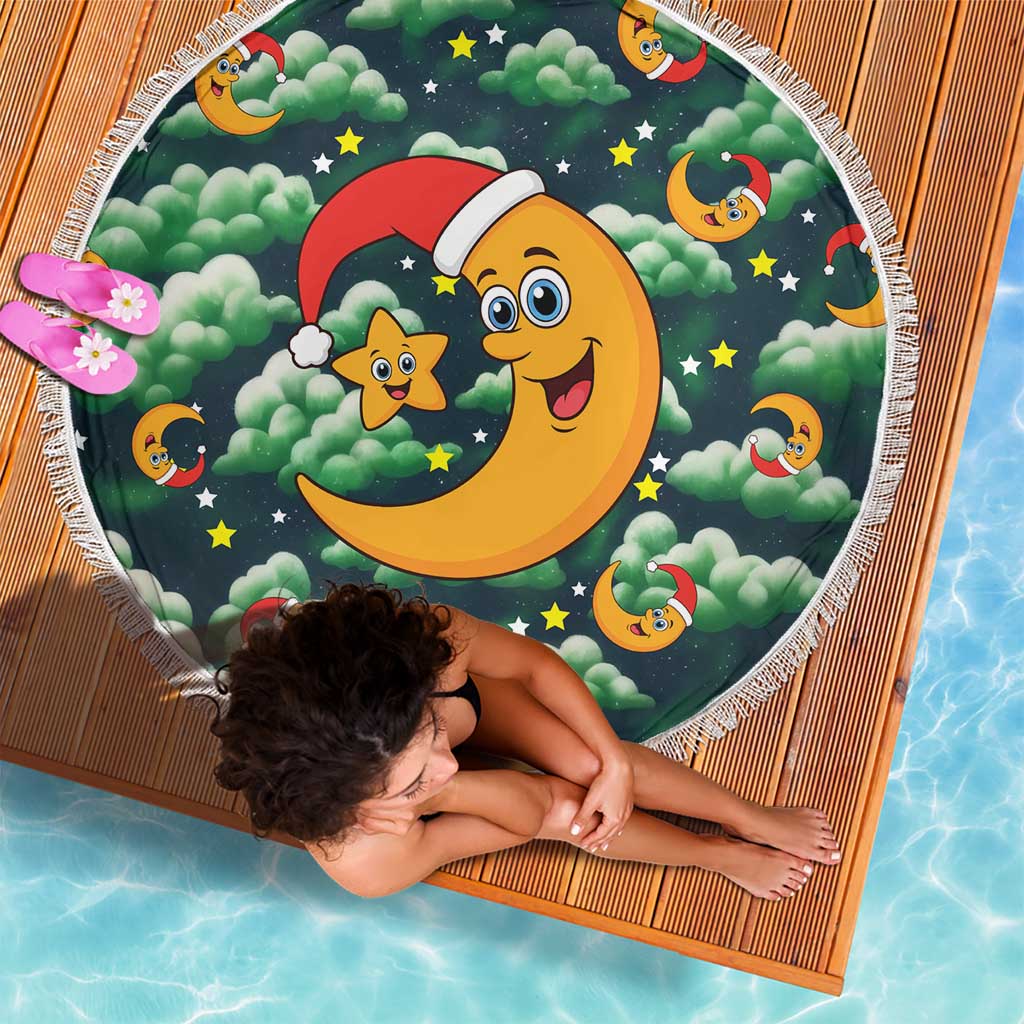 Christmas Moon and Star Beach Blanket Xmas Holiday Patterns - Wonder Print Shop