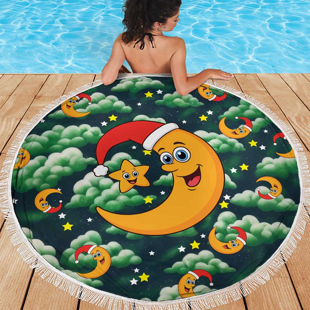Christmas Moon and Star Beach Blanket Xmas Holiday Patterns - Wonder Print Shop