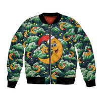 Christmas Moon and Star Bomber Jacket Xmas Holiday Patterns - Wonder Print Shop