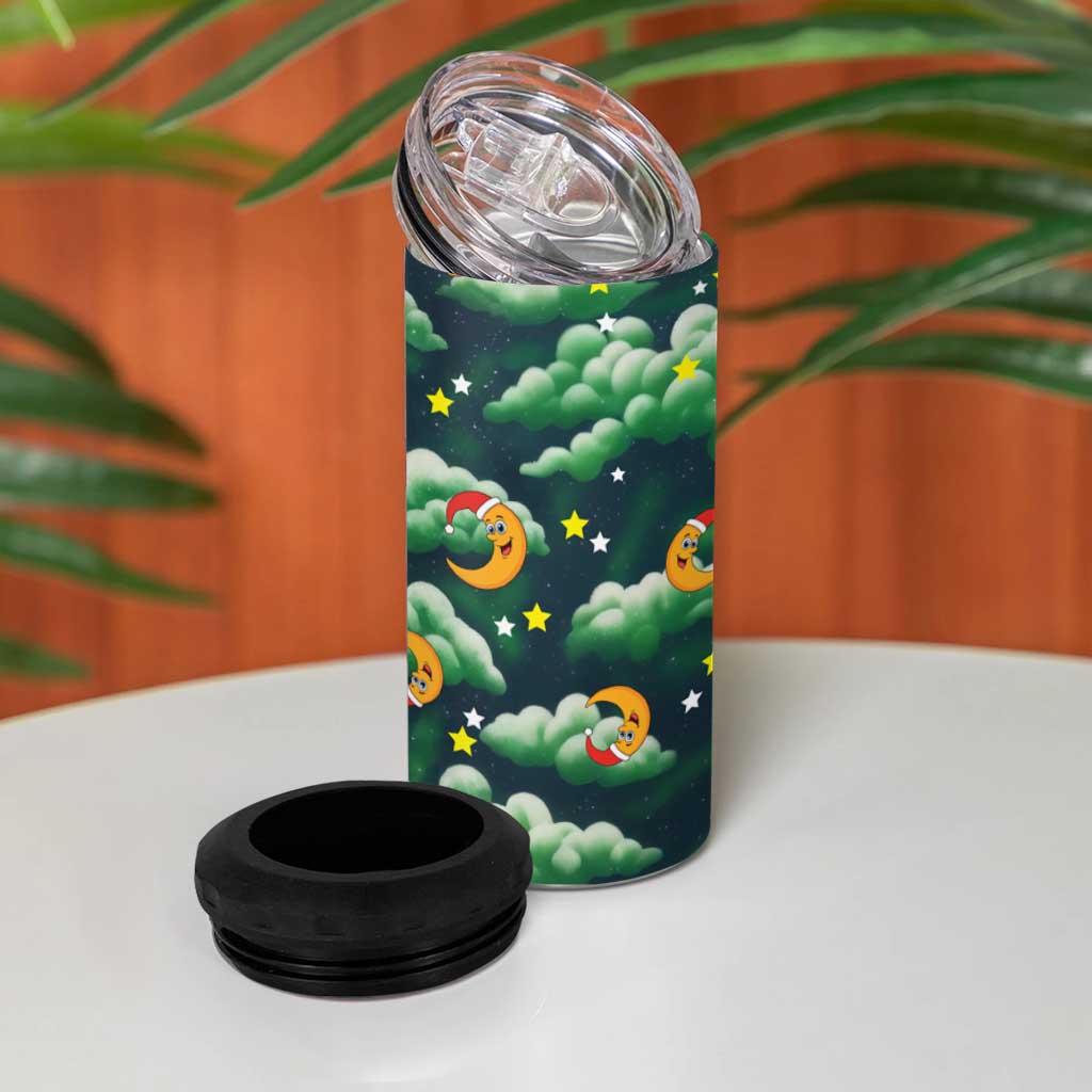 Christmas Moon and Star 4 in 1 Can Cooler Tumbler Xmas Holiday Patterns - Wonder Print Shop