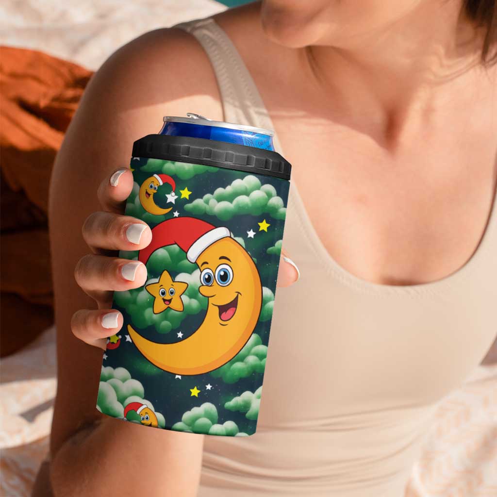 Christmas Moon and Star 4 in 1 Can Cooler Tumbler Xmas Holiday Patterns - Wonder Print Shop