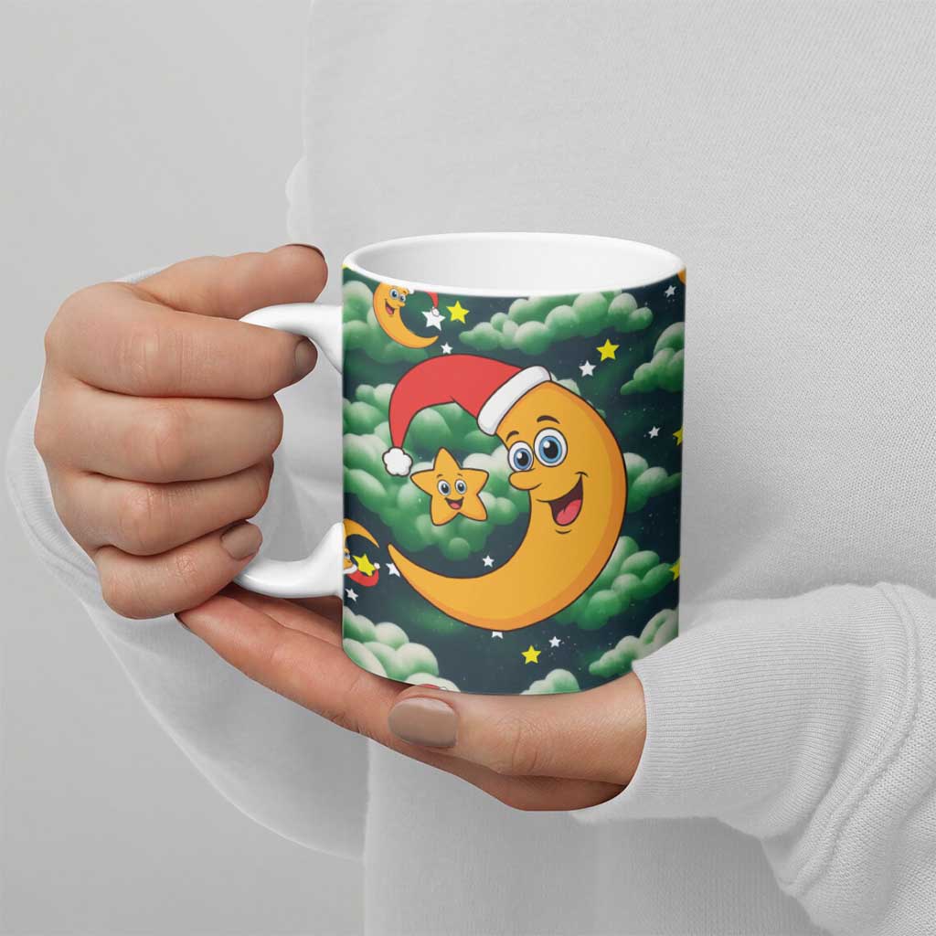 Christmas Moon and Star Ceramic Mug Xmas Holiday Patterns - Wonder Print Shop