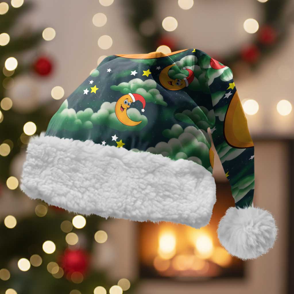 Christmas Moon and Star Christmas Santa Hat Xmas Holiday Patterns - Wonder Print Shop