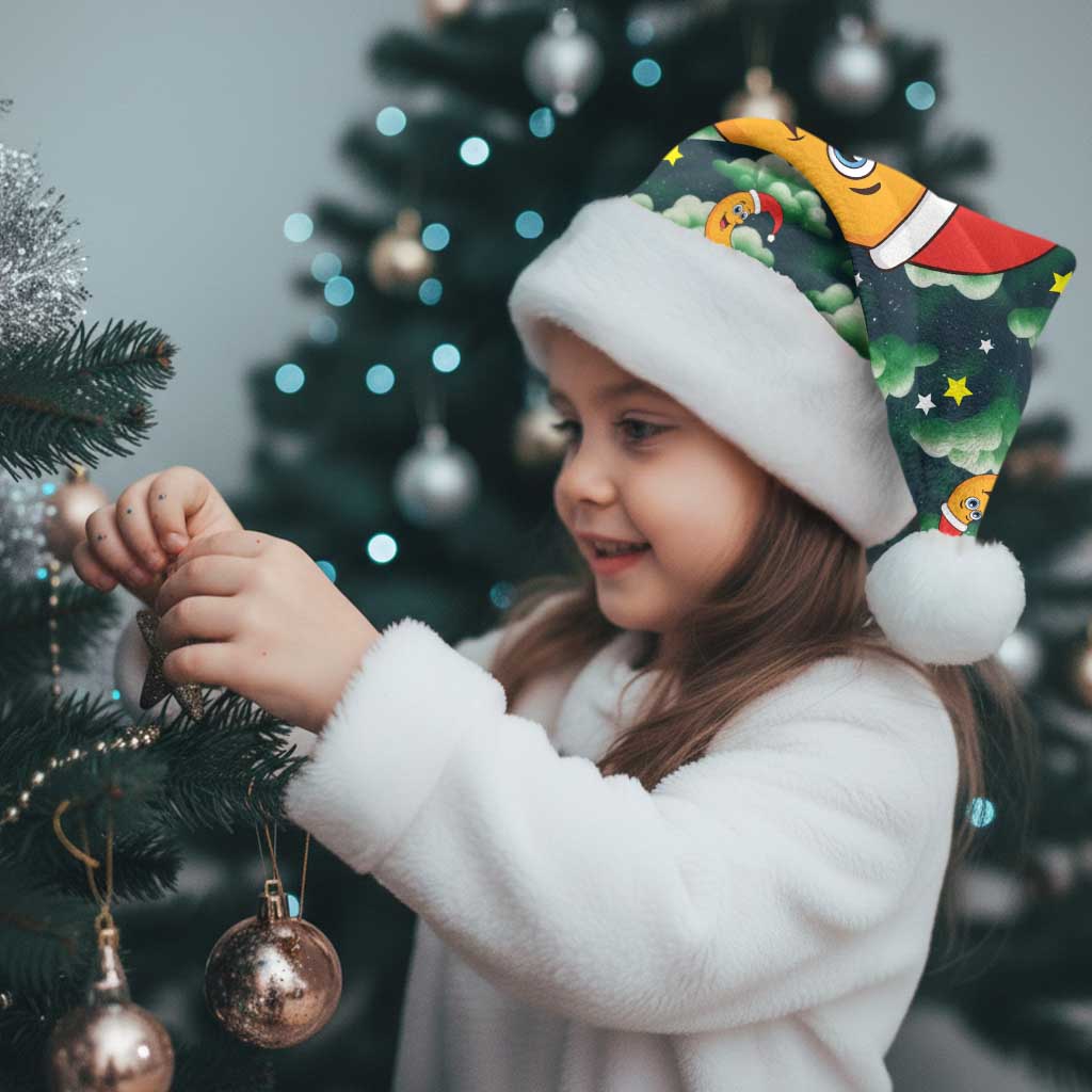 Christmas Moon and Star Christmas Santa Hat Xmas Holiday Patterns - Wonder Print Shop