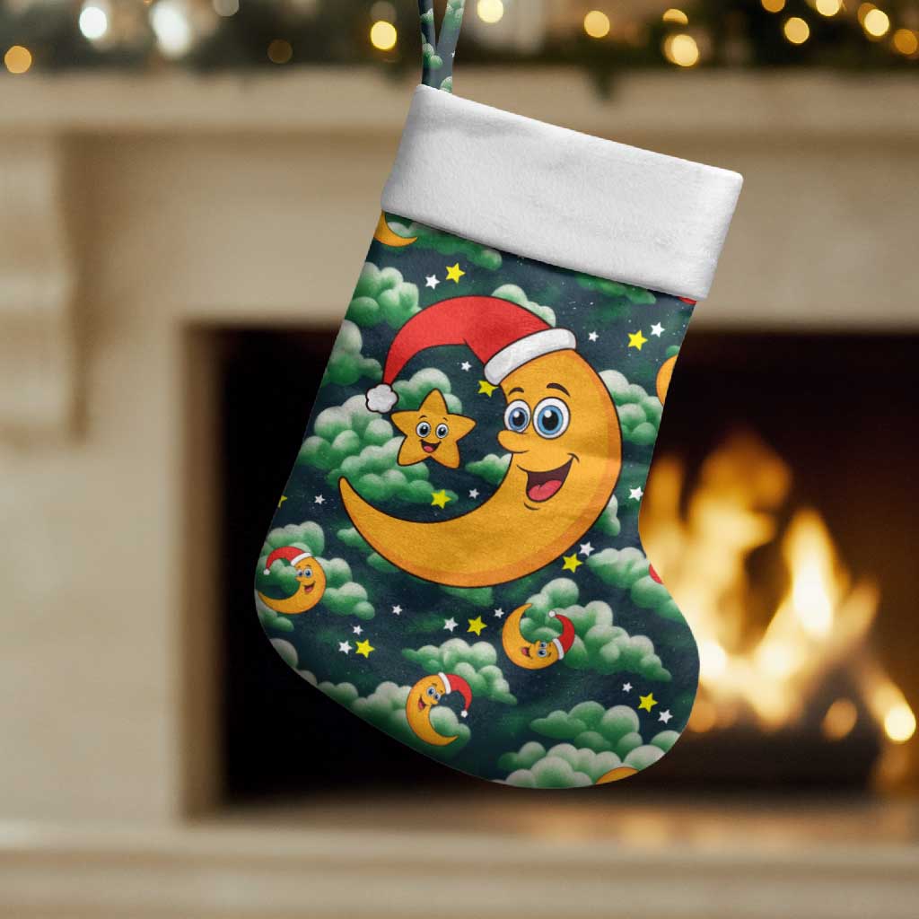 Christmas Moon and Star Christmas Stocking Xmas Holiday Patterns - Wonder Print Shop