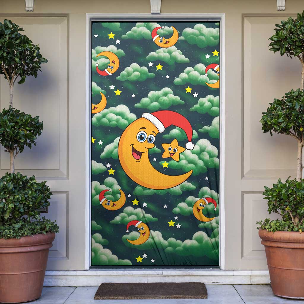 Christmas Moon and Star Door Cover Xmas Holiday Patterns - Wonder Print Shop