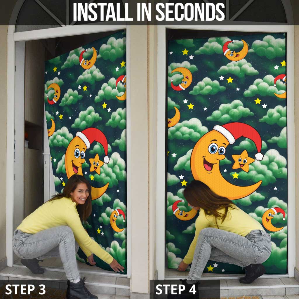 Christmas Moon and Star Door Cover Xmas Holiday Patterns - Wonder Print Shop