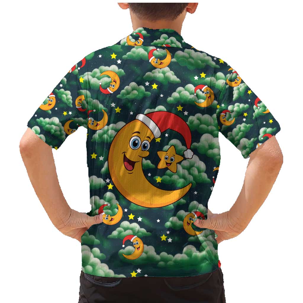 Christmas Moon and Star Family Matching Mermaid Dress and Hawaiian Shirt Xmas Holiday Patterns - Wonder Print Shop