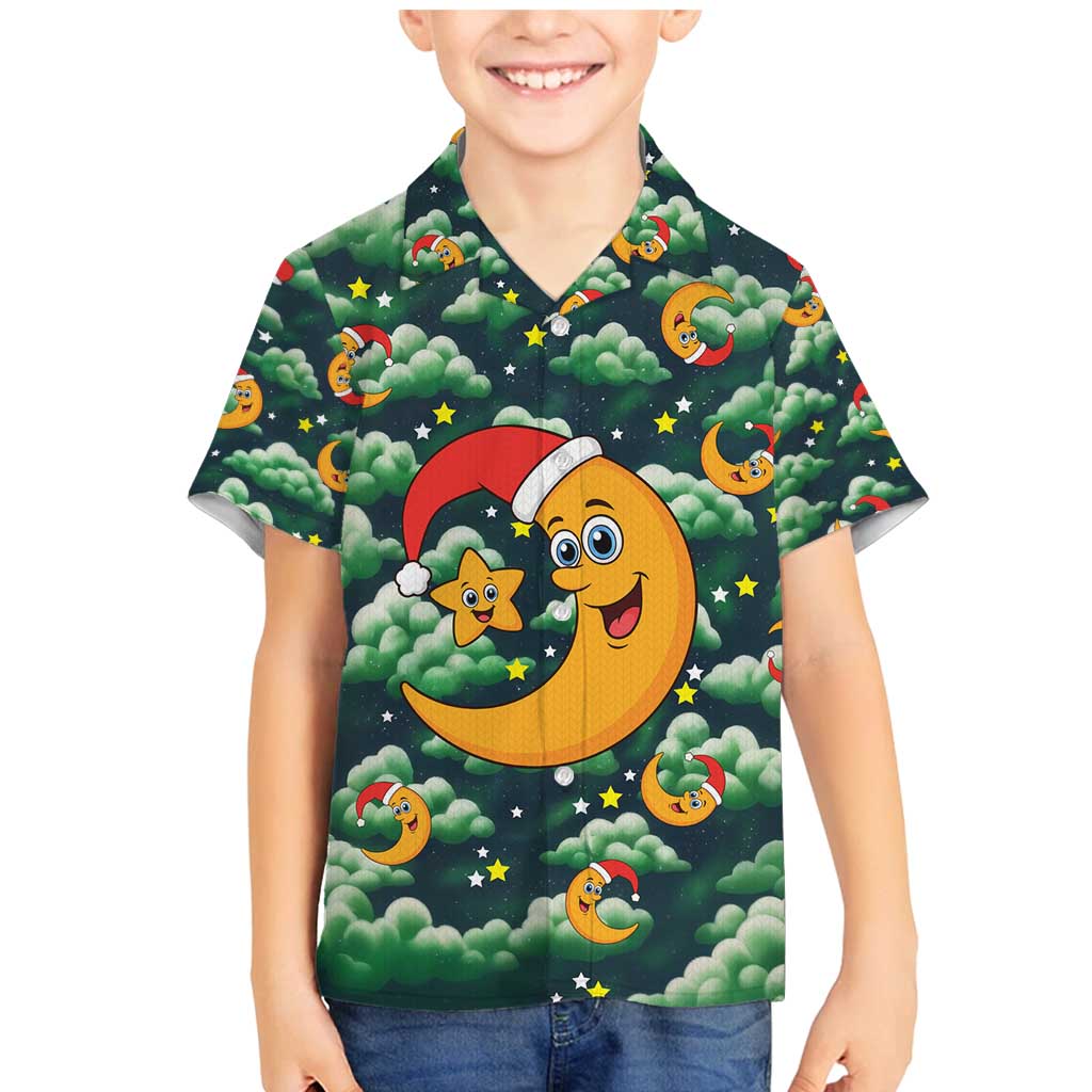 Christmas Moon and Star Family Matching Mermaid Dress and Hawaiian Shirt Xmas Holiday Patterns - Wonder Print Shop