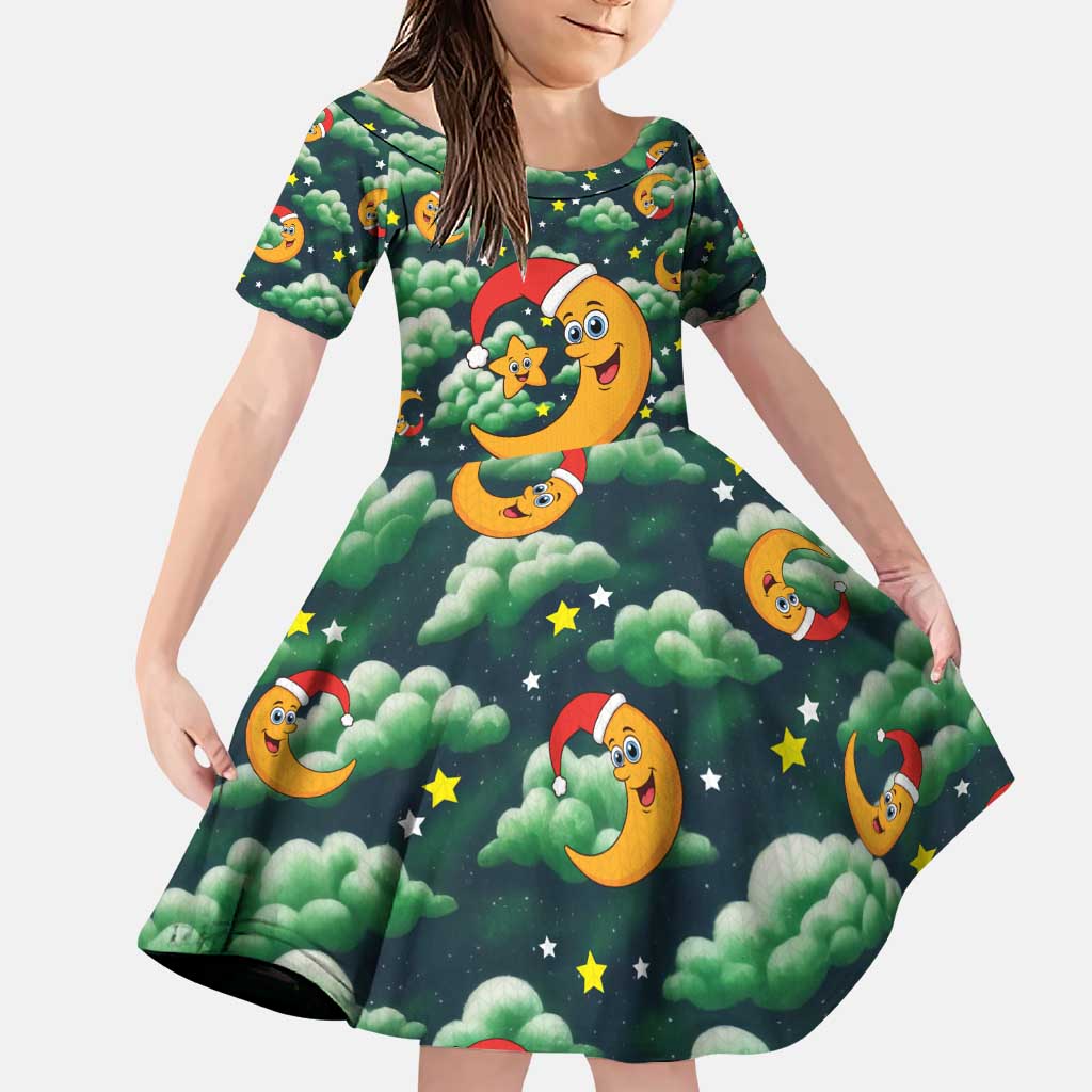 Christmas Moon and Star Family Matching Puletasi and Hawaiian Shirt Xmas Holiday Patterns - Wonder Print Shop