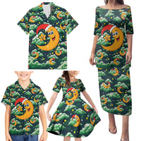 Christmas Moon and Star Family Matching Puletasi and Hawaiian Shirt Xmas Holiday Patterns - Wonder Print Shop