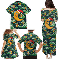 Christmas Moon and Star Family Matching Puletasi and Hawaiian Shirt Xmas Holiday Patterns - Wonder Print Shop