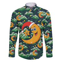 Christmas Moon and Star Family Matching Summer Maxi Dress and Hawaiian Shirt Xmas Holiday Patterns - Wonder Print Shop
